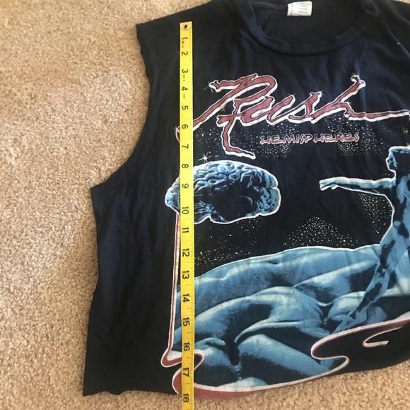 Vintage RUSH band altered crop top asymmetrical - Picture 4 of 5